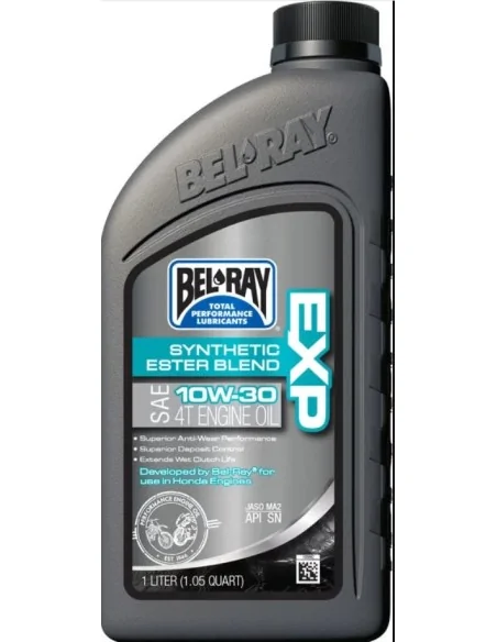 Олива Bel-Ray EXP 10W-30 1л — преміум Ester Blend, API SN, MA2